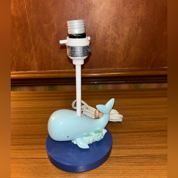 Lambs & Ivy Oceania Collection Blue Whale Ocean Sea Nautical Nursery Lamp 15" - Picture 1 of 11